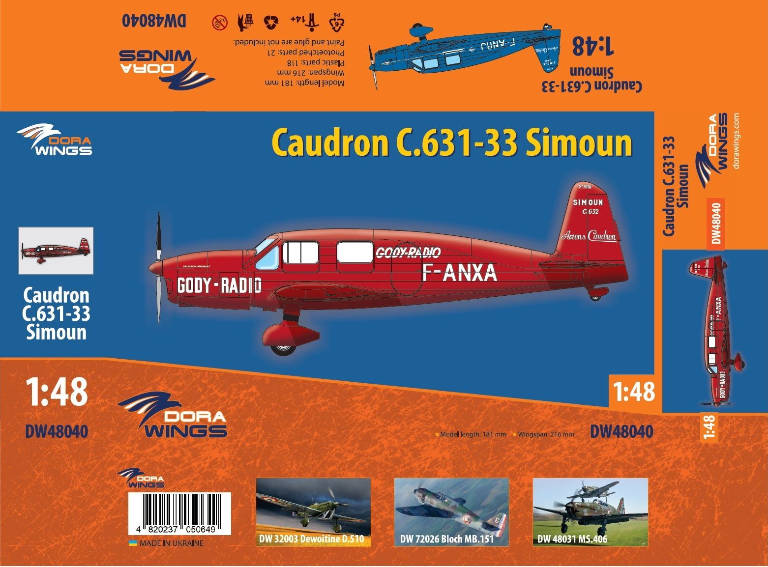 1/48 Caudron C.631/633 Simoun - Hobby Sense