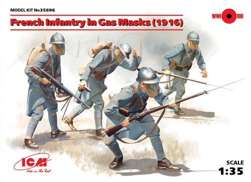 1/35 French Infantry in Gas Masks (1918) - Hobby Sense
