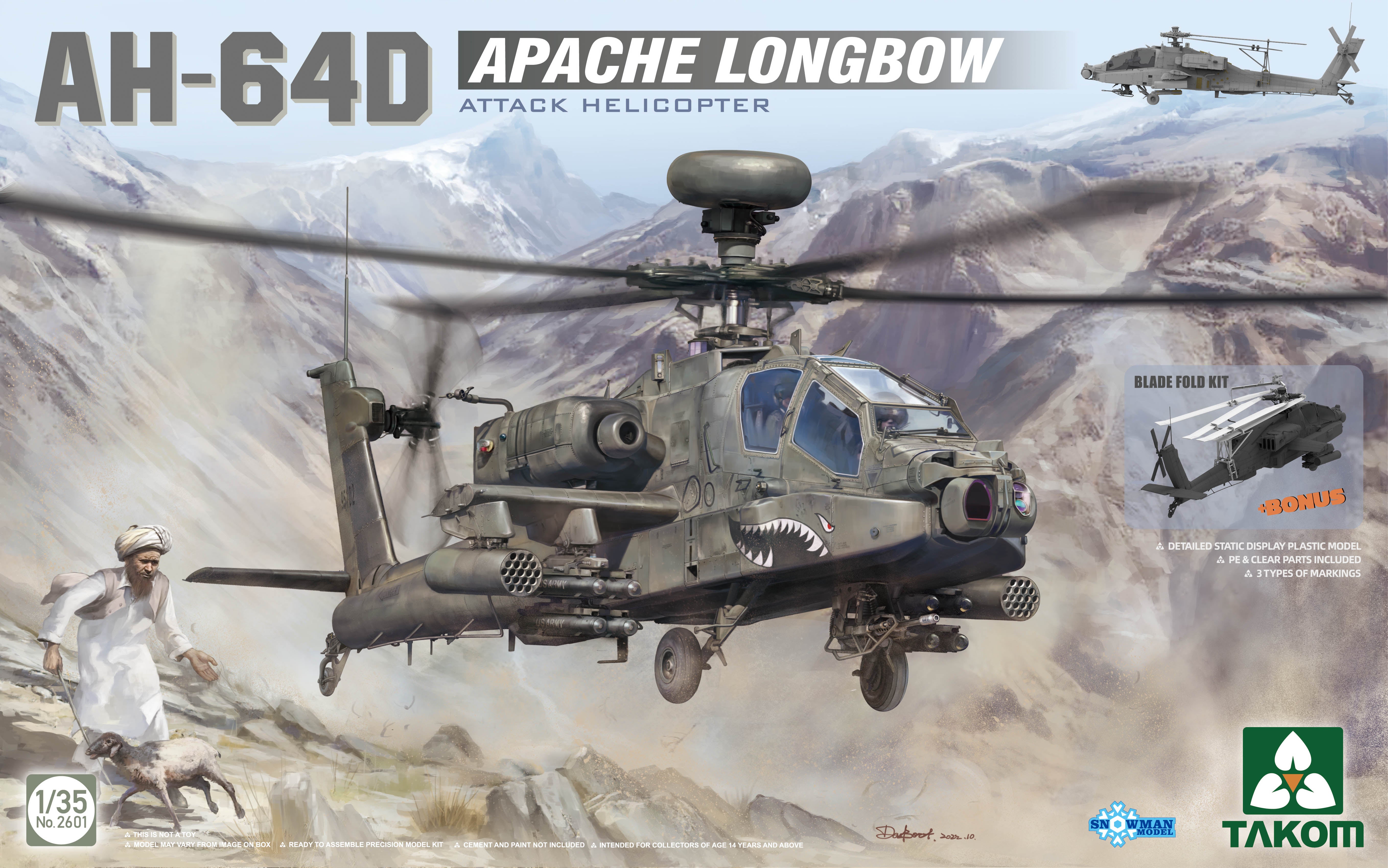 1/35 AH64D Apache Longbow Attack Helicopter - Hobby Sense