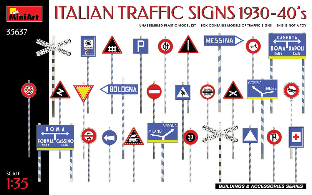 1/35 Italian Traffic Signs 1930-40's - Hobby Sense
