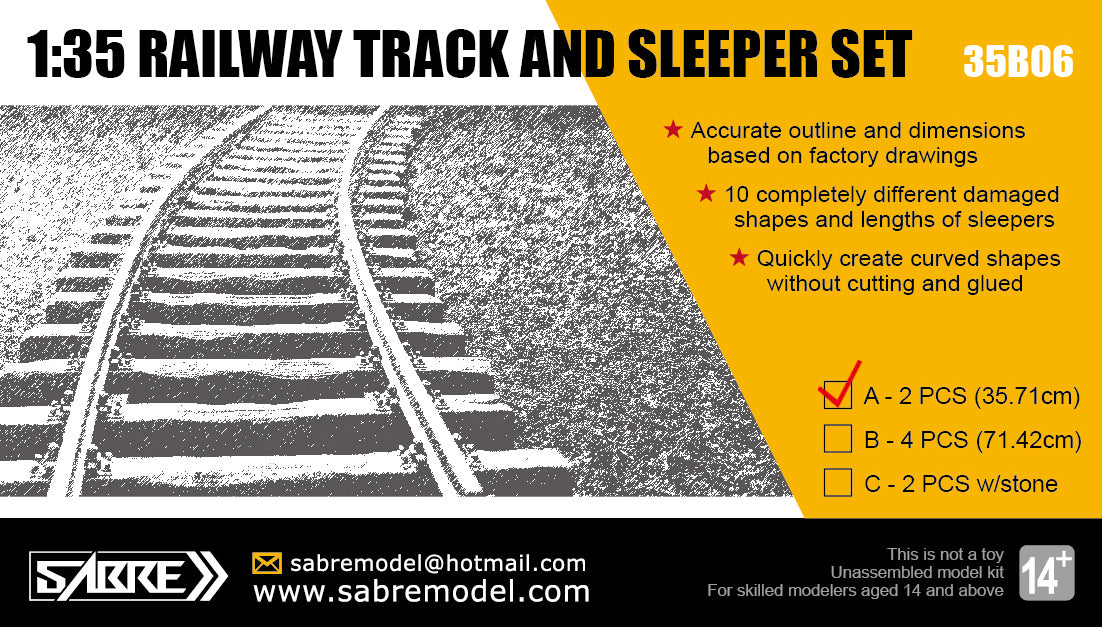 1/35 Railway Track and Sleeper Set 2 PCS Length 35.71 cm - Hobby Sense