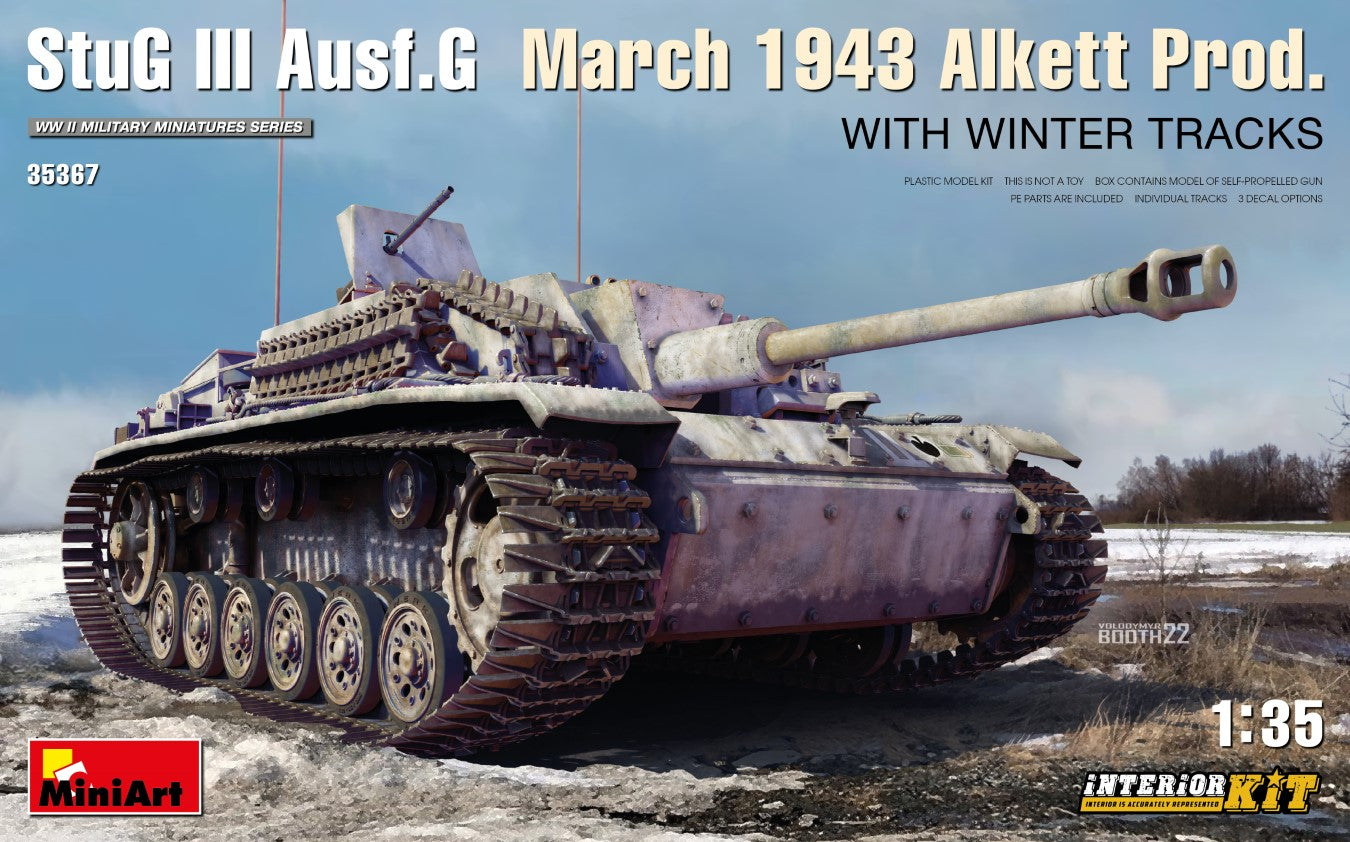 1/35 StuG III Ausf. G March 1943 Alkett Prod w/Winter Tracks. Interior Kit - Hobby Sense