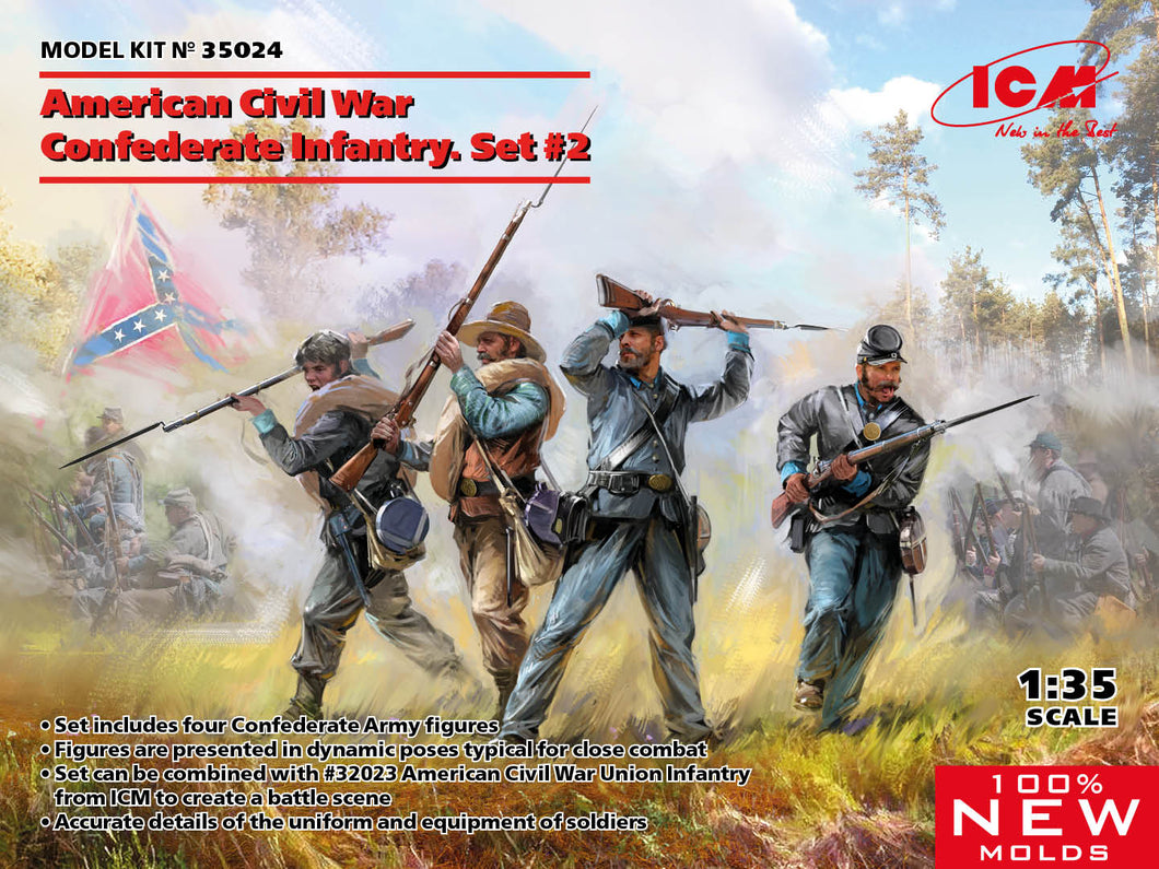 1/35 American Civil War Confederate Infantry. Set #2 - Hobby Sense