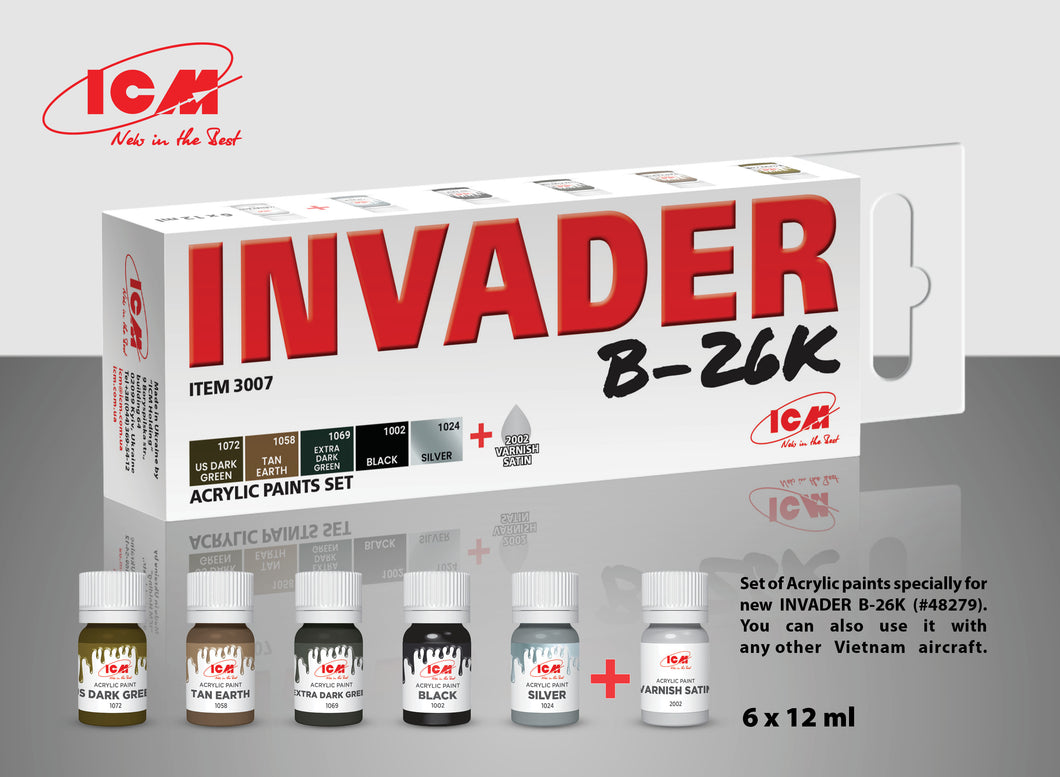 6 Acrylic paint set for Invader B-26K (and other Vietnam aircraft) - Hobby Sense