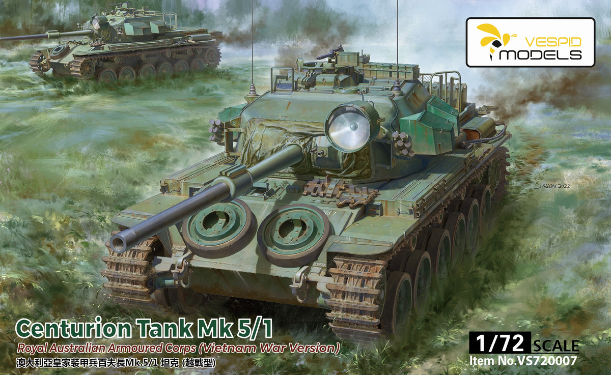 1/72 Centurion Tank Mk5/1 Royal Australian Armoured Corps (Vietnam War Version) Metal Barrel + Metal Tow Cable - Hobby Sense