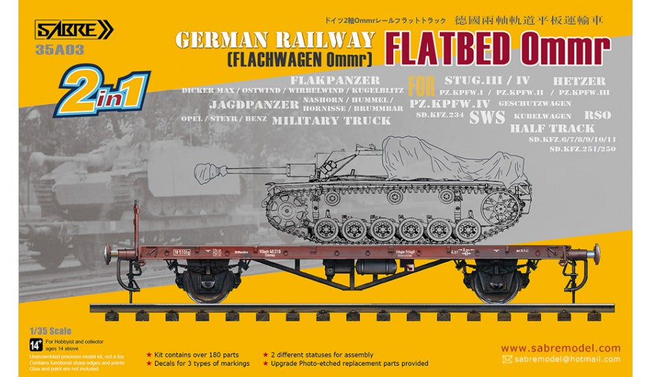 1/35 German Railway Flatbed Ommr (2 in 1) - Hobby Sense