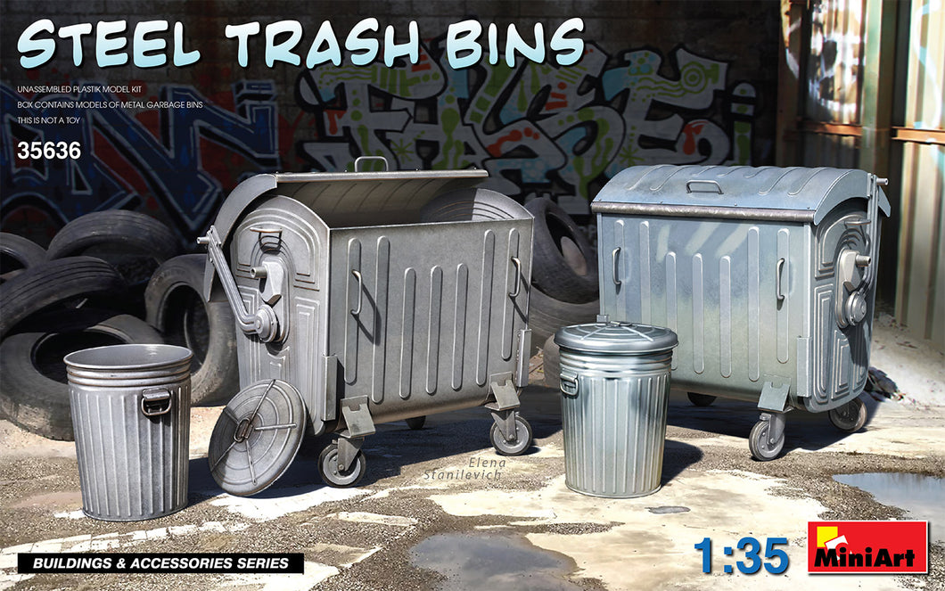 1/35 Steel Trash Bins - Hobby Sense