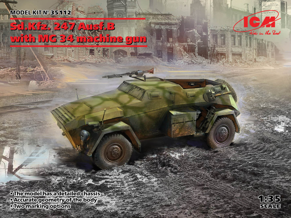 1/35 Sd.Kfz. 247 Ausf.B With MG 34 Machine Gun - Hobby Sense
