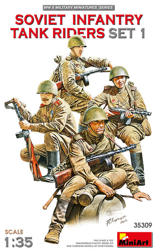 1/35 Soviet Infantry Tank Riders Set 1 - Hobby Sense