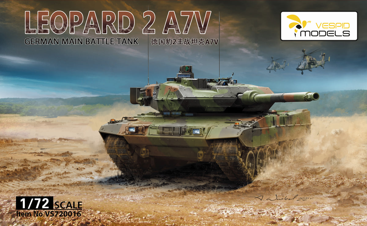 1/72 German Main Battle Tank Leopard 2 A7V Metal barrel & Metal Tow Cable - Hobby Sense