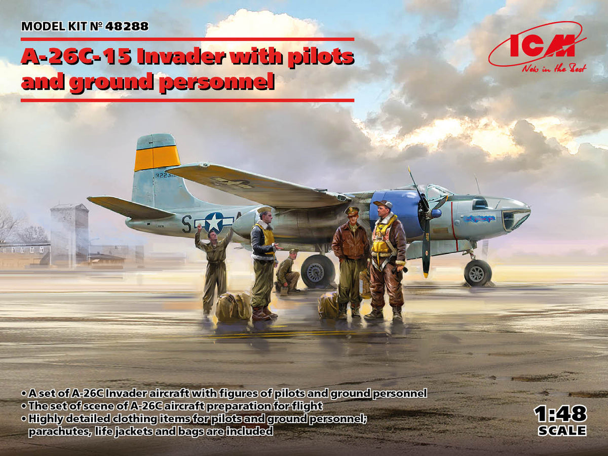 1/48 A26C15 Invader with Pilots and Ground Personnel - Hobby Sense