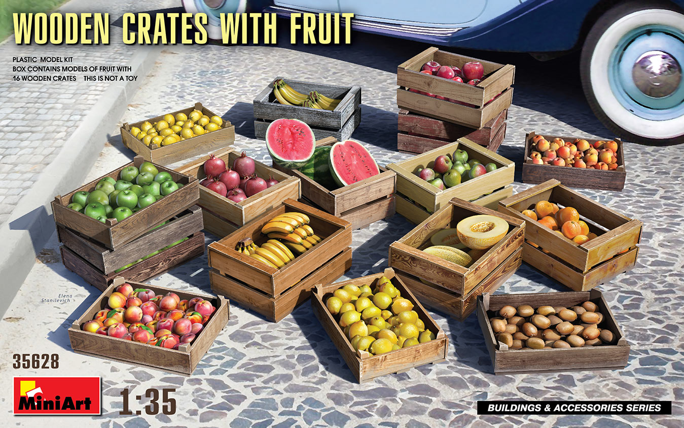 1/35 Wooden Crates with Fruit - Hobby Sense