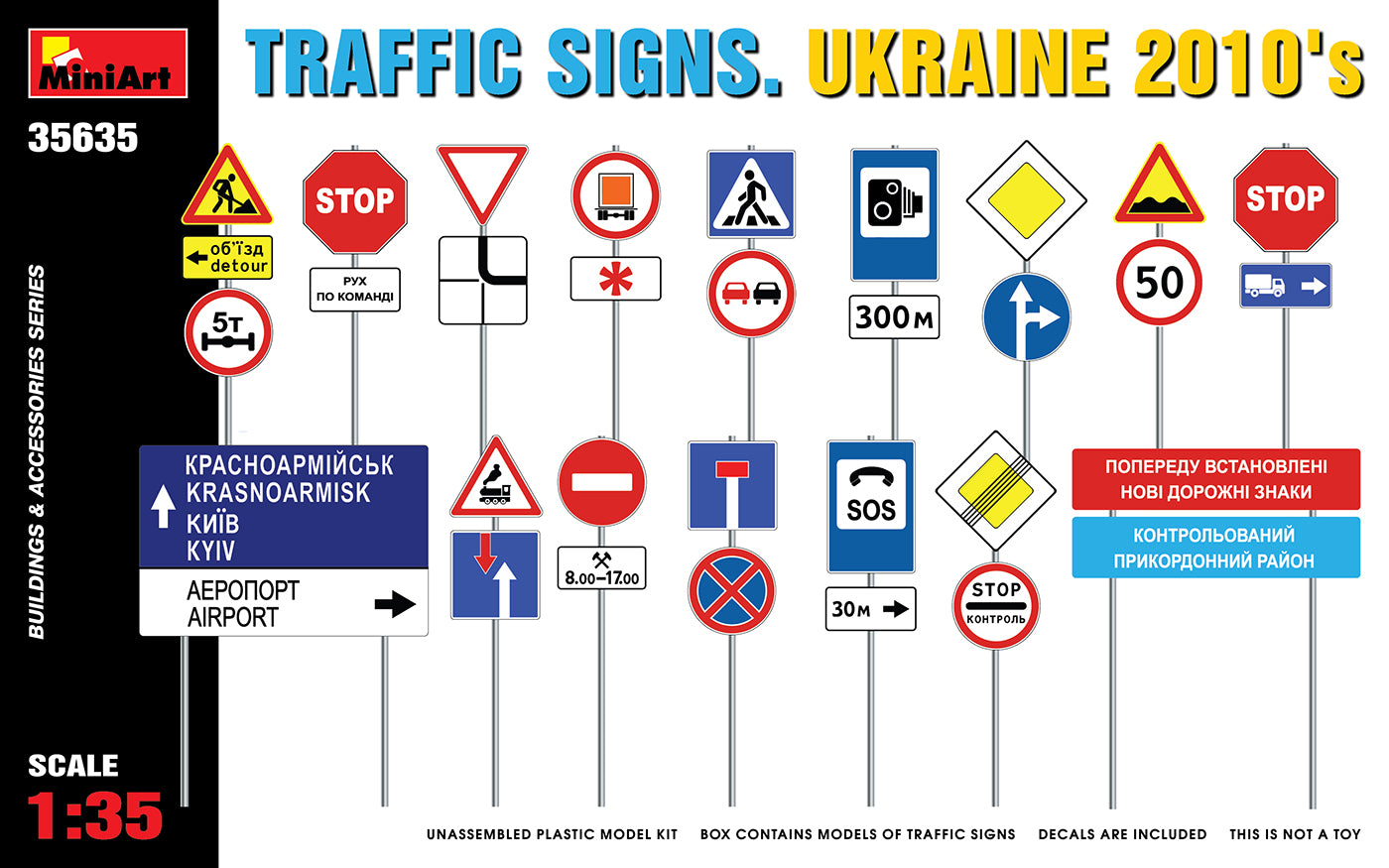 1/35 Traffic Signs, Ukraine 2010's - Hobby Sense