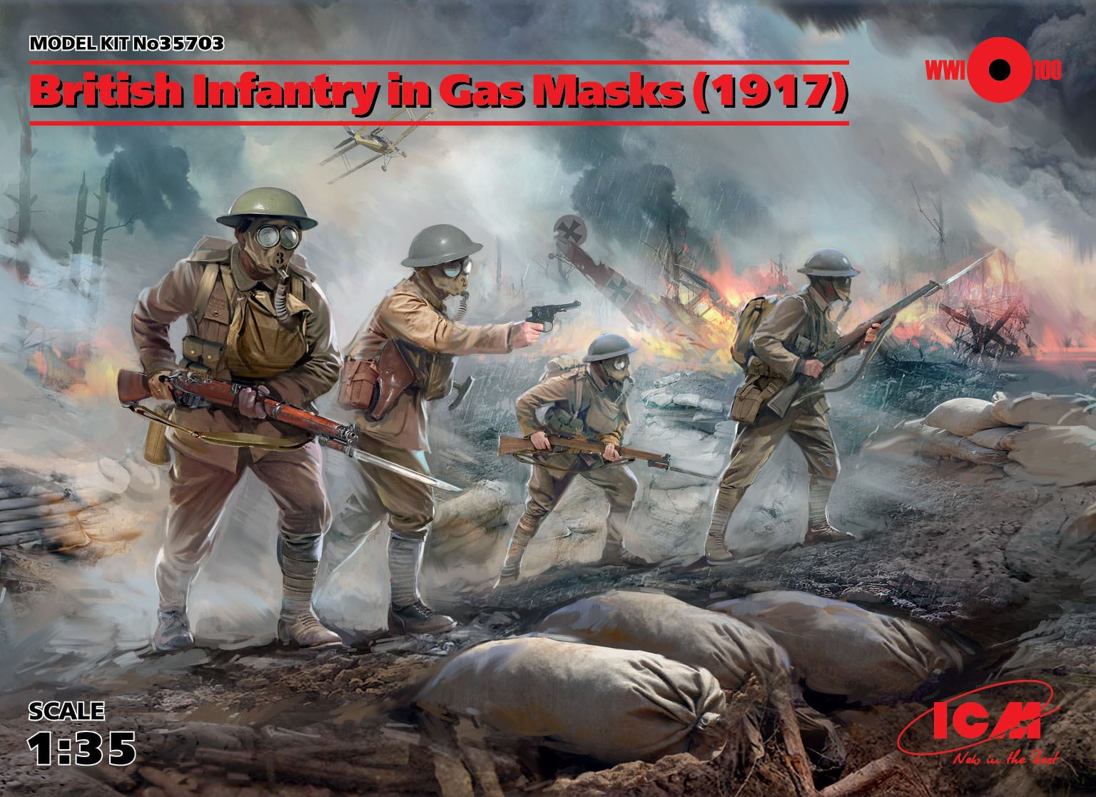 1/35 British Infantry in Gas Masks (1917) - Hobby Sense