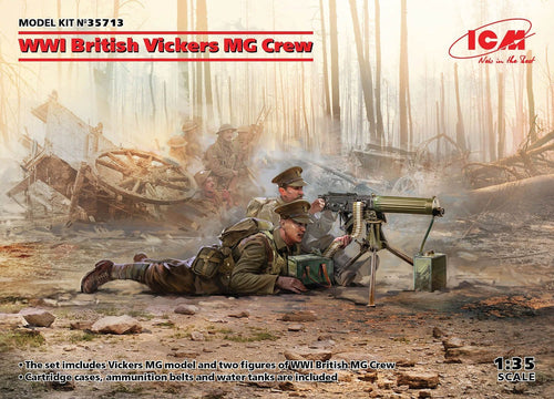 1/35 WWI British Vickers MG Crew (Vickers MG & 2 figures) - Hobby Sense