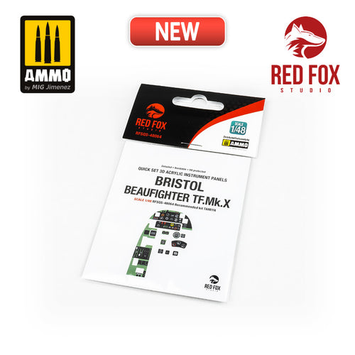 1/48 Bristol Beaufighter TF Mk.X (for Tamiya kit). Quick Set 3D Acrylic Instrument Panel - Hobby Sense