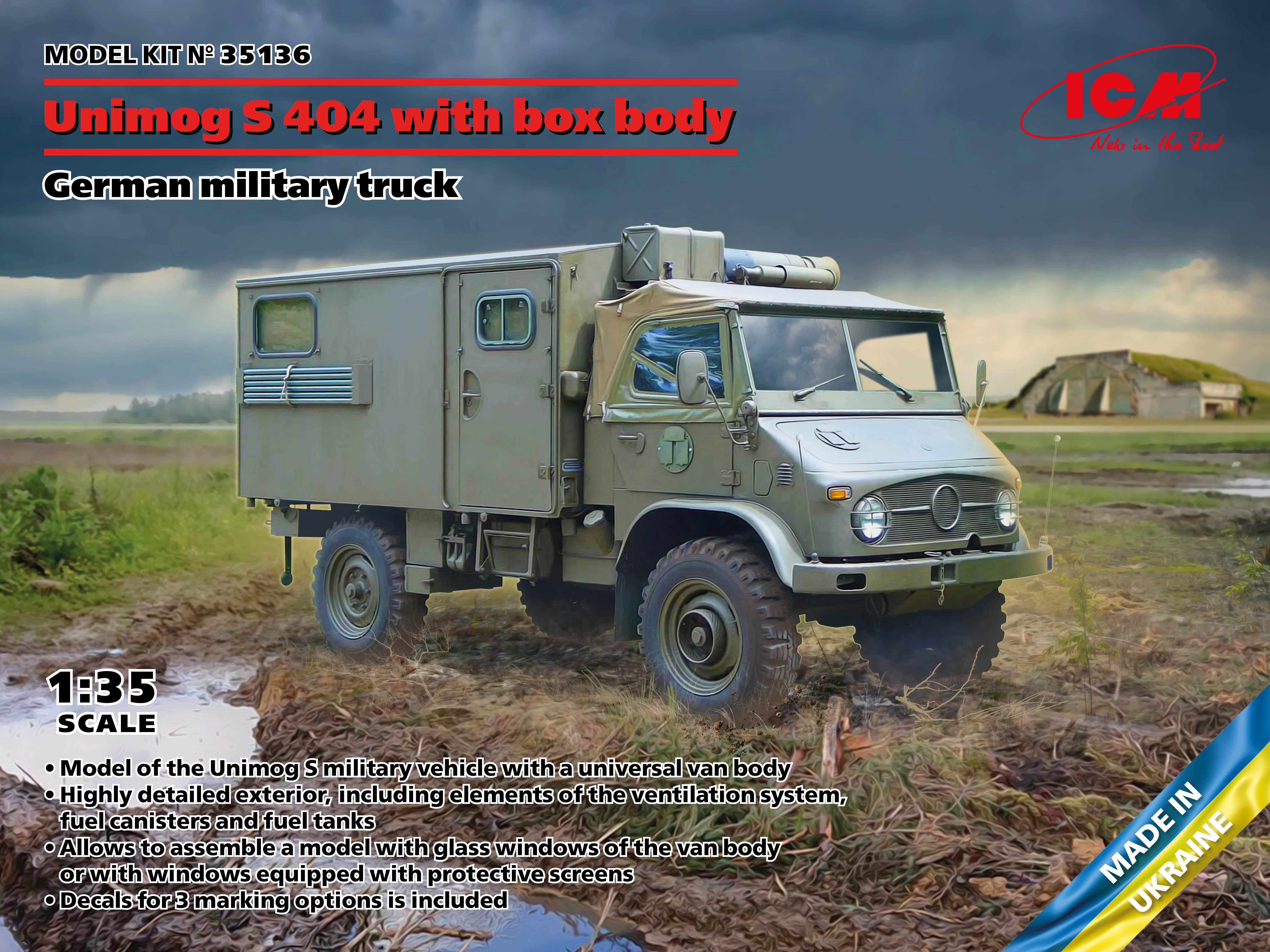 1/35 Unimog S 404 with Box Body, German Military Truck - Hobby Sense
