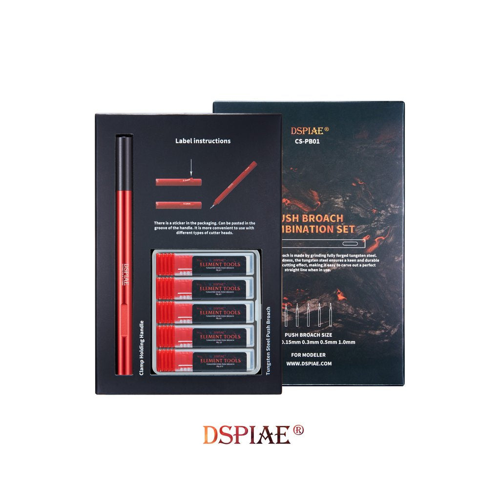 Push Broach Chisel 5-Piece Set (0.1/0.15/0.3/0.5/1.0mm) - Hobby Sense