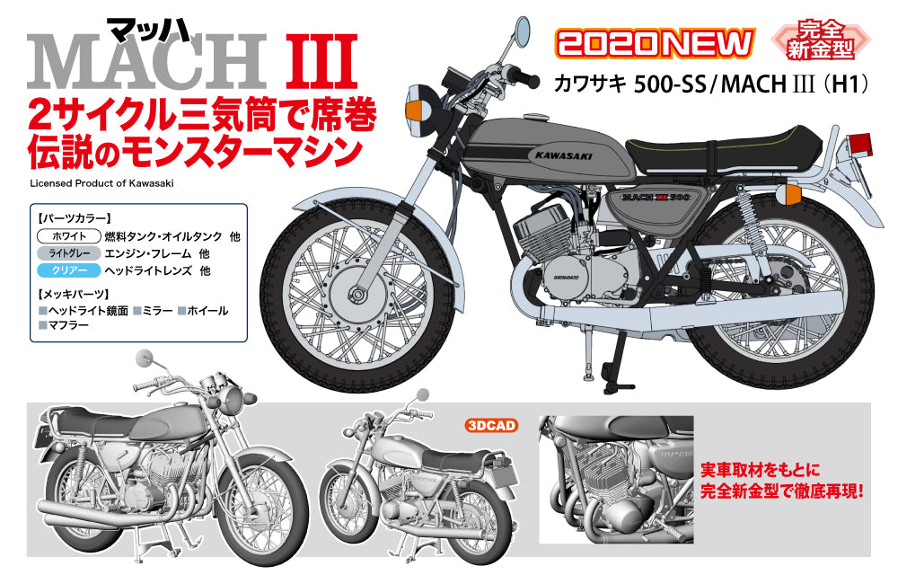 1/12 1969 Kawasaki 500-SS/MACH III (H1) - Hobby Sense