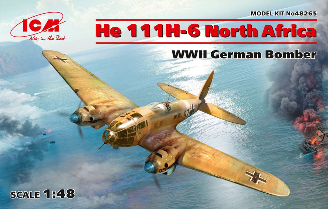 1/48 Heinkel 111H-6 North Africa, WWII German Bomber - Hobby Sense