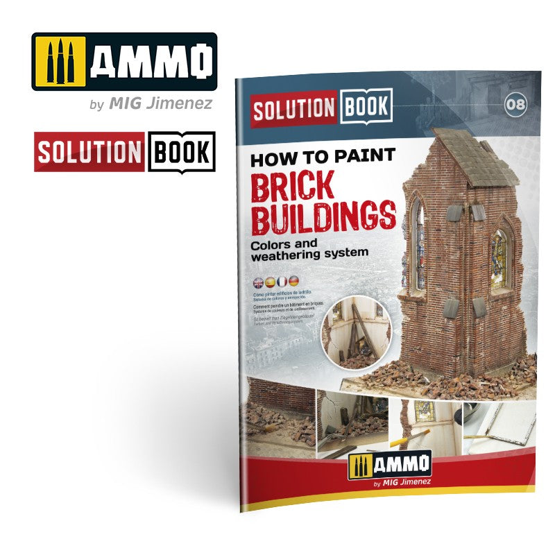 Ammo Mig How to Paint Brick Buildings, Colors & Weathering System - Solution Book - Hobby Sense