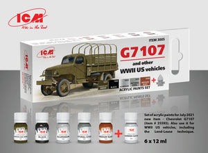 Set of 6 Acrylic Paint Set for G7107 (and other WW2 US vehicles) - Hobby Sense