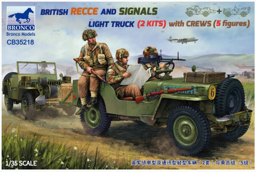 1/35 British Recce And Signals Light Truck (2 Kits) With Crew 5 Figures - Hobby Sense