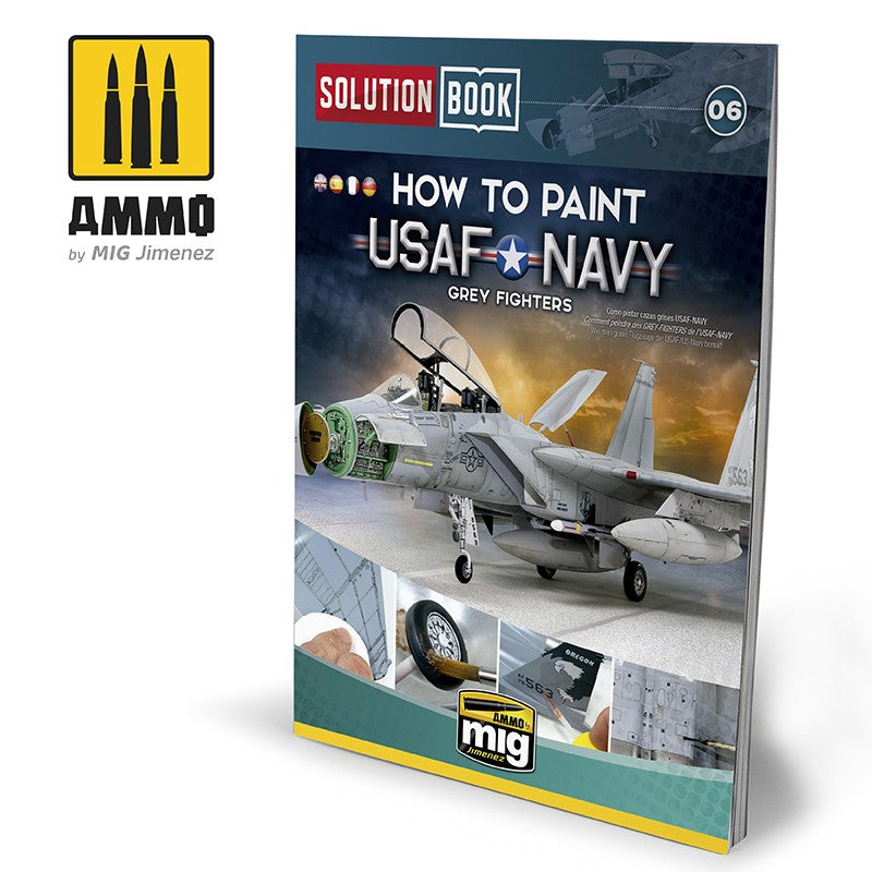 Ammo Mig How To Paint USAF Navy Grey Fighters - Solution Book - Hobby Sense