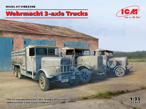 1/35 Wehrmacht 3 axle Trucks (Henschel 33D1, Krupp L3H163, LG3000) - Hobby Sense
