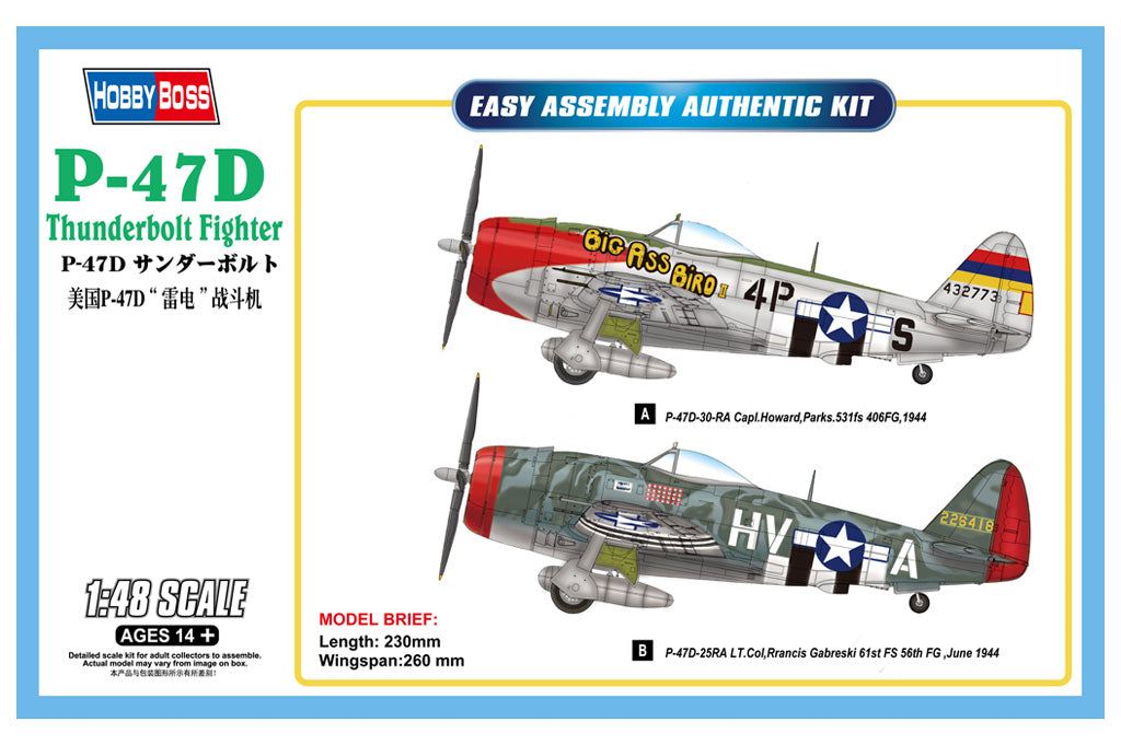1/48 P47D Thunderbolt Fighter - Hobby Sense