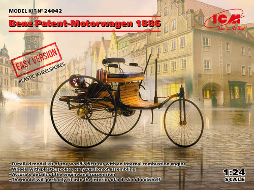 1/24 Benz Patent-Motorwagen 1886 (easy version, plastic wheel-spokes) - Hobby Sense