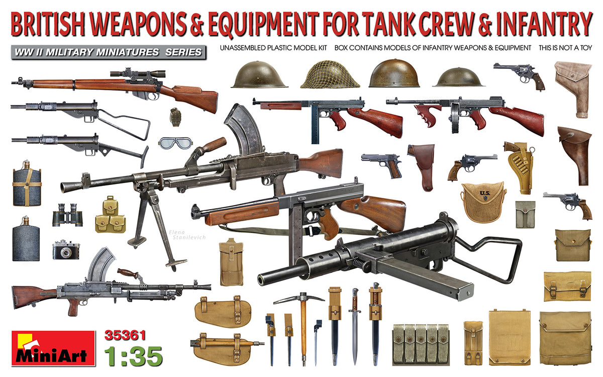 1/35 British Weapons & Equipment For Tank Crew & Infantry - Hobby Sense