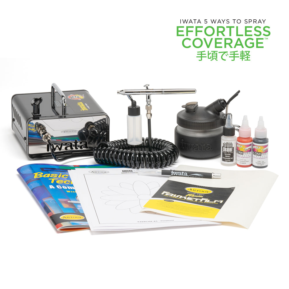 IWATA Beginner Airbrush Kit with NEO BCN siphon feed - Hobby Sense