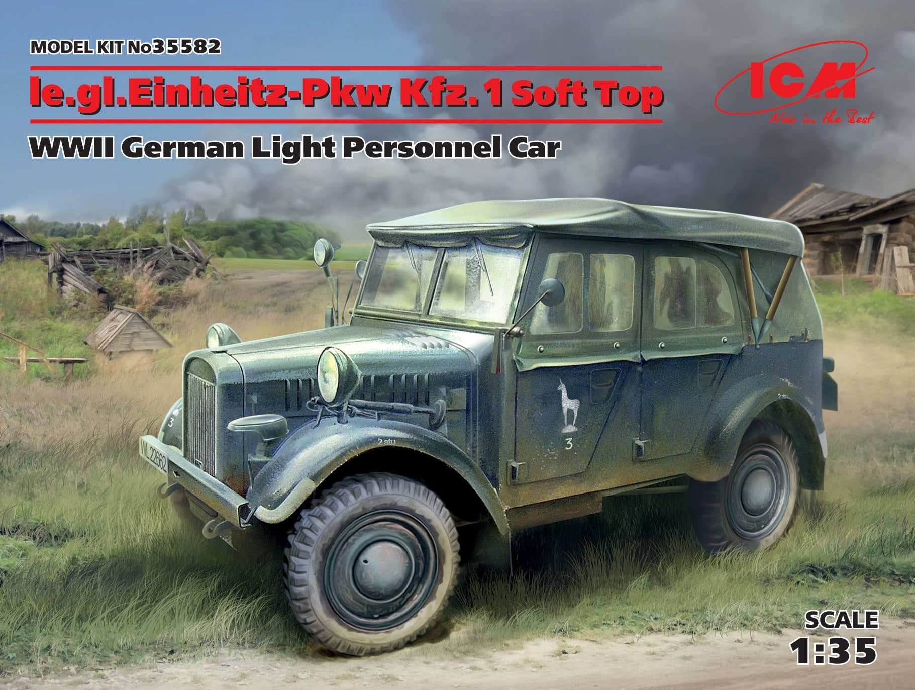 1/35 WWII German Light Personnel Car, Soft Top - Hobby Sense