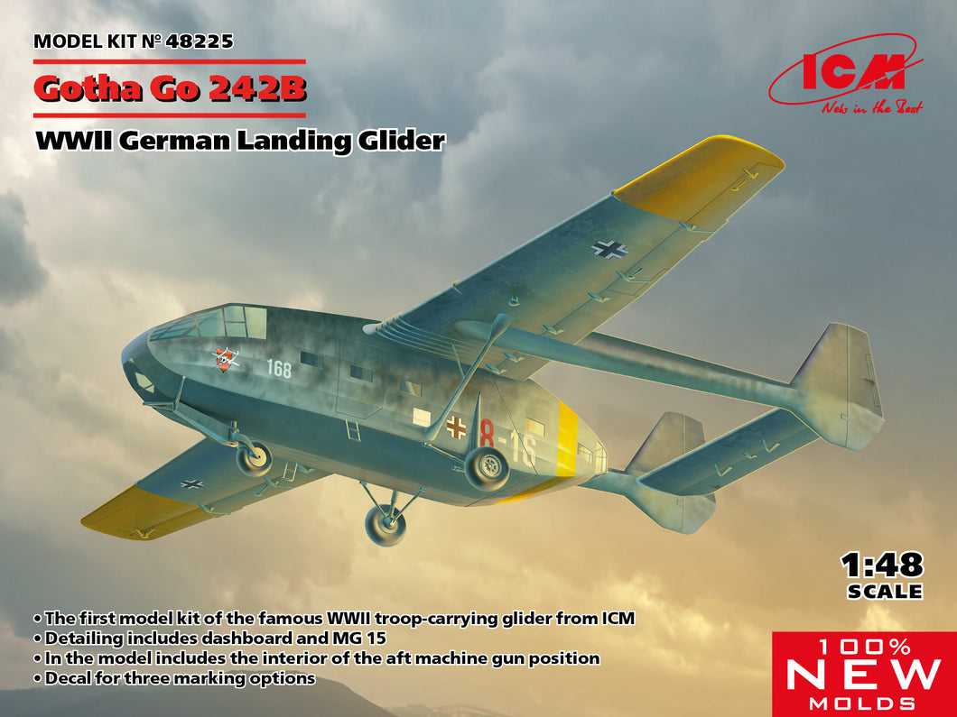 ICM 48225 1 48 Gotha Go 242B WWII German Landing Glider scale plastic model kit