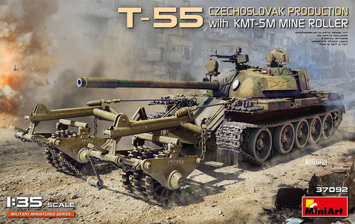 1/35 T55 Czechoslovak Production With KMT-5M Mine Roller - Hobby Sense