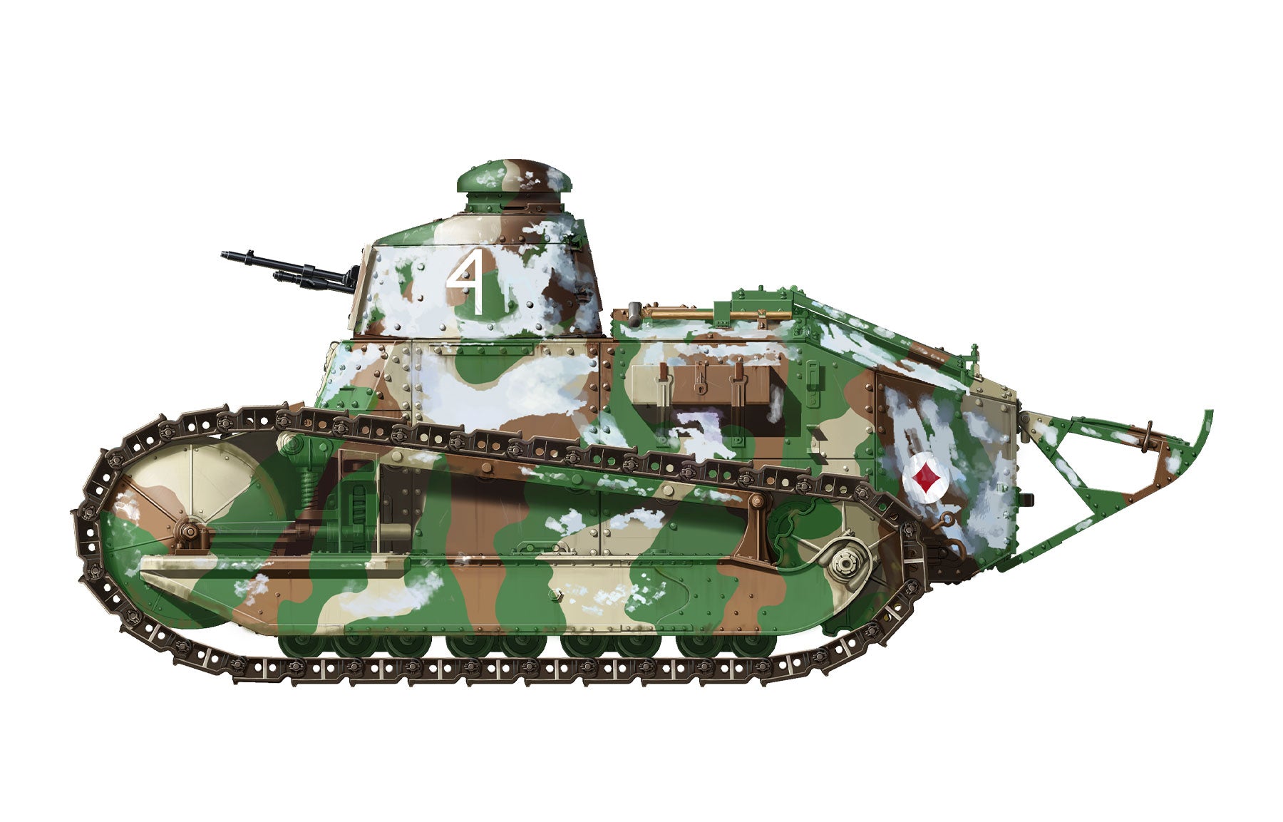 1/35 French FT-17 Light Tank (Cast Turret), Full Interior - Hobby Sense
