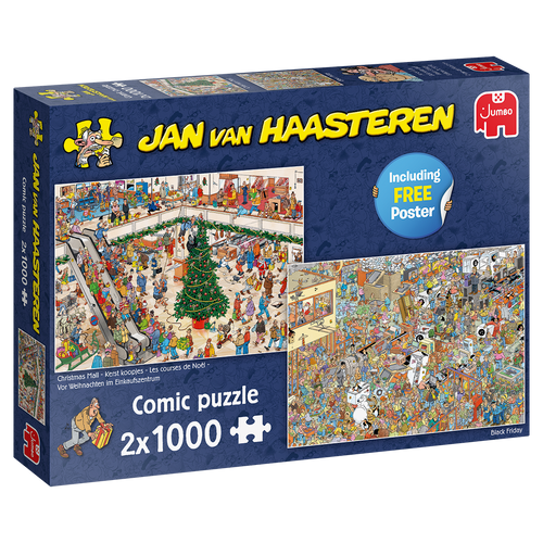Jan van Haasteren Holiday Shopping (2×1000 piece puzzle) - Hobby Sense