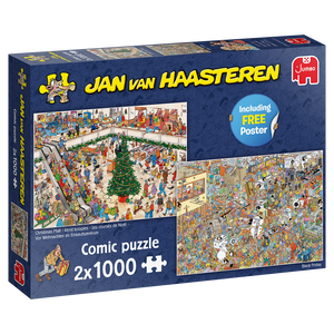 Jan van Haasteren Holiday Shopping (2×1000 piece puzzle) - Hobby Sense