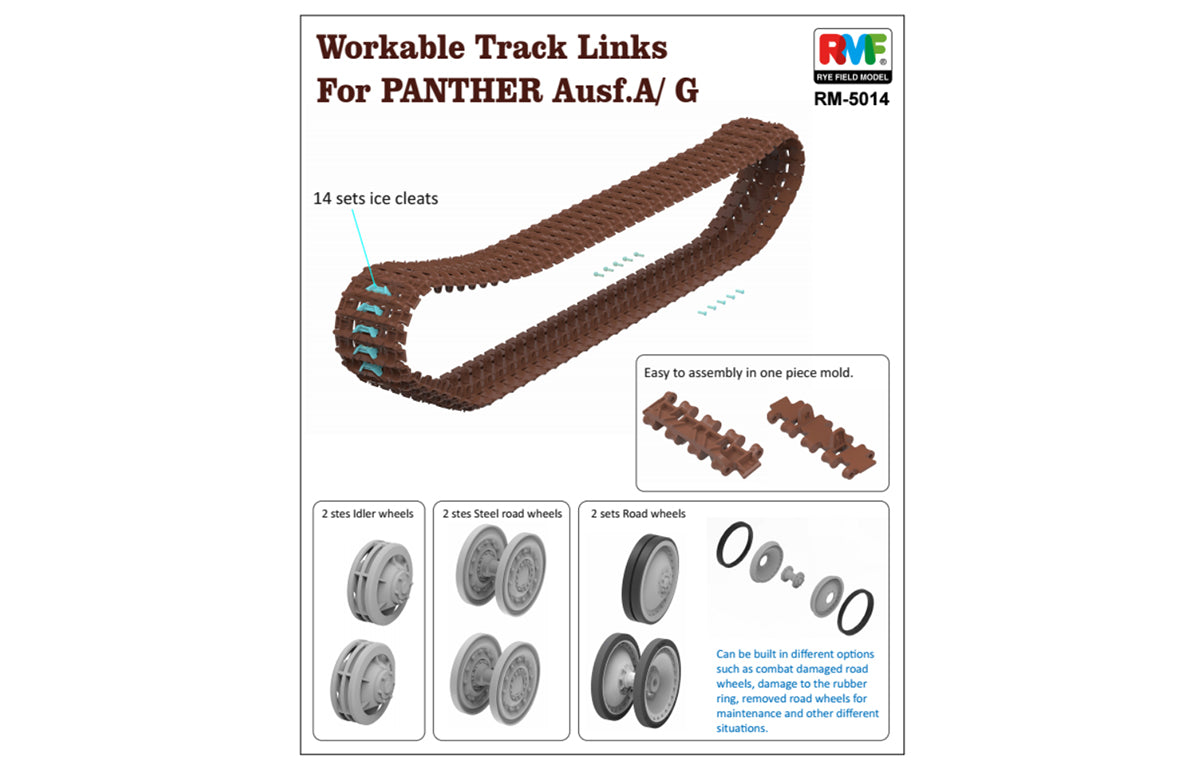 1/35 Workable Track Links For Panther Ausf.A/G - Hobby Sense