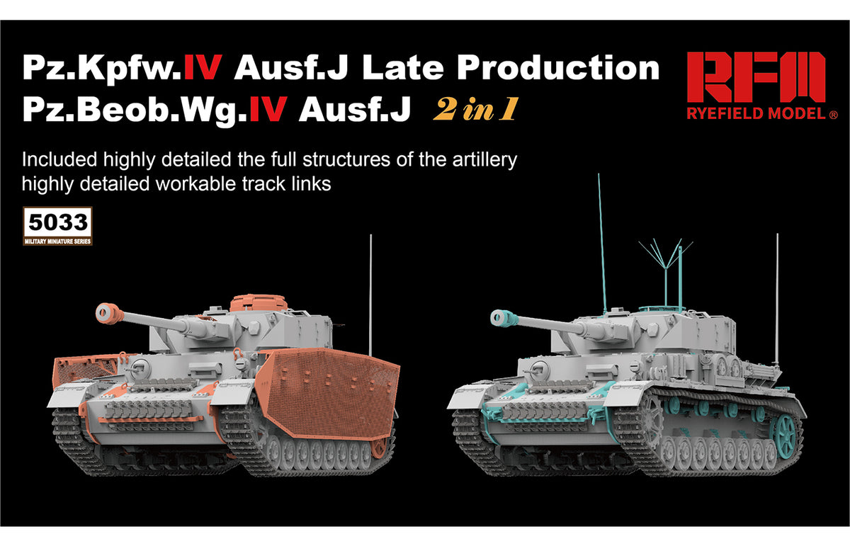 1/35 Panzer Pz.Kpfw.IV Ausf.J Late Production Pz.Beob.Wg.IV Ausf. J 2 in 1 - Hobby Sense