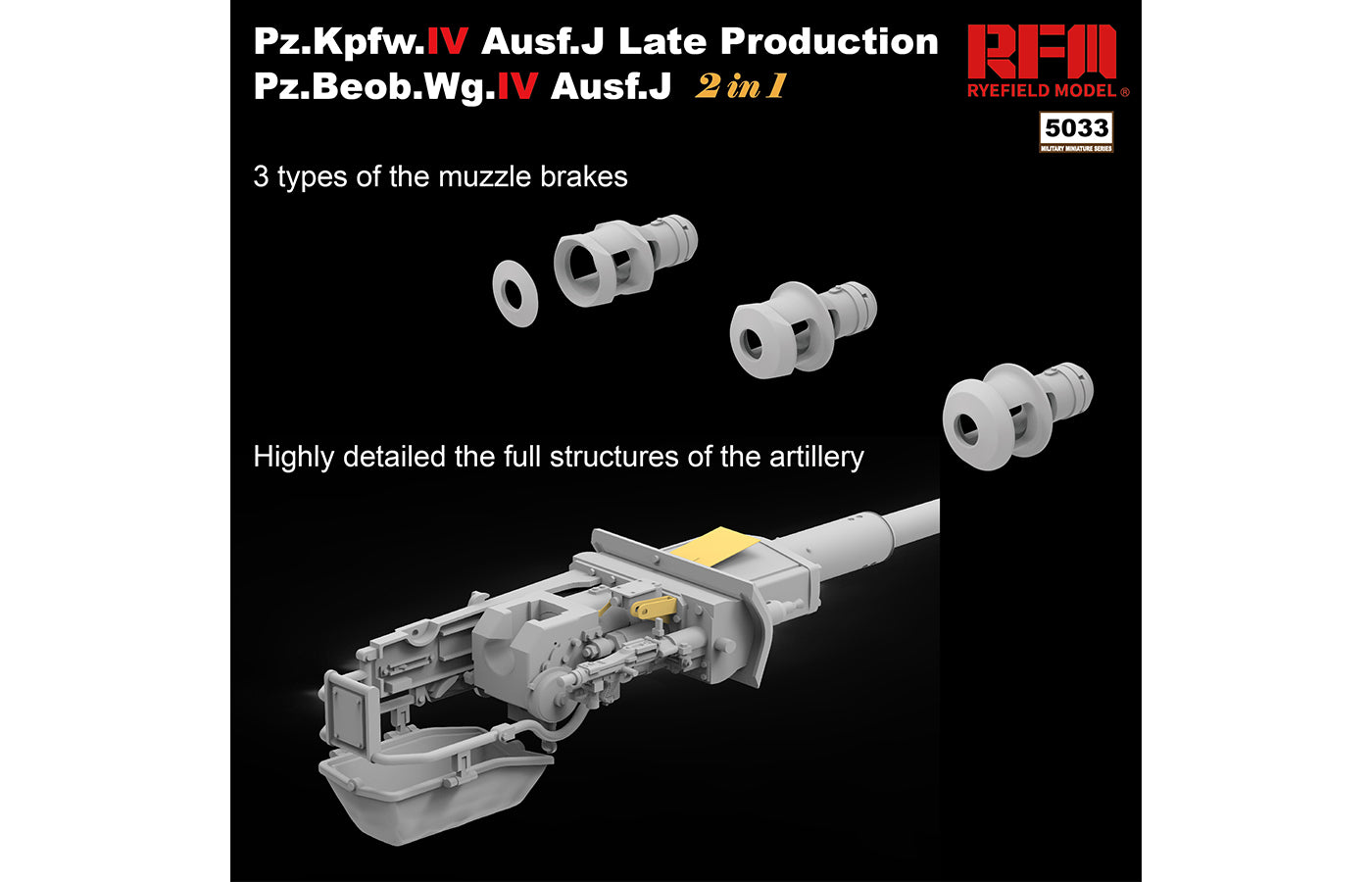 1/35 Panzer Pz.Kpfw.IV Ausf.J Late Production Pz.Beob.Wg.IV Ausf. J 2 in 1 - Hobby Sense