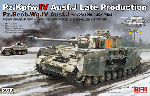 1/35 Panzer Pz.Kpfw.IV Ausf.J Late Production Pz.Beob.Wg.IV Ausf. J 2 in 1 - Hobby Sense