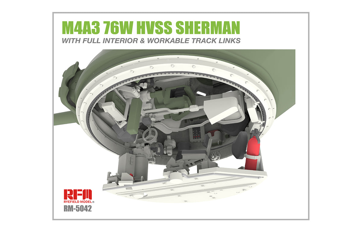 1/35 M4A3E8 Sherman w/Full Interior and Workable Track Links - Hobby Sense