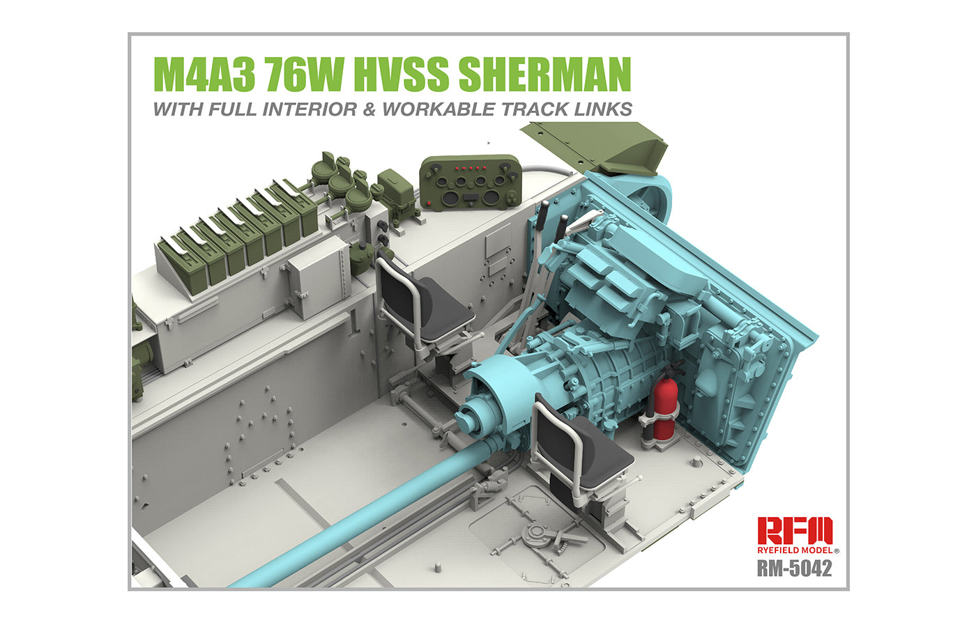 1/35 M4A3E8 Sherman w/Full Interior and Workable Track Links - Hobby Sense