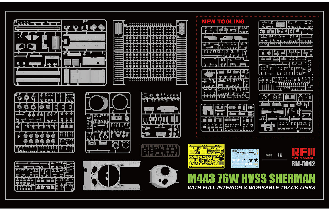 1/35 M4A3E8 Sherman w/Full Interior and Workable Track Links - Hobby Sense