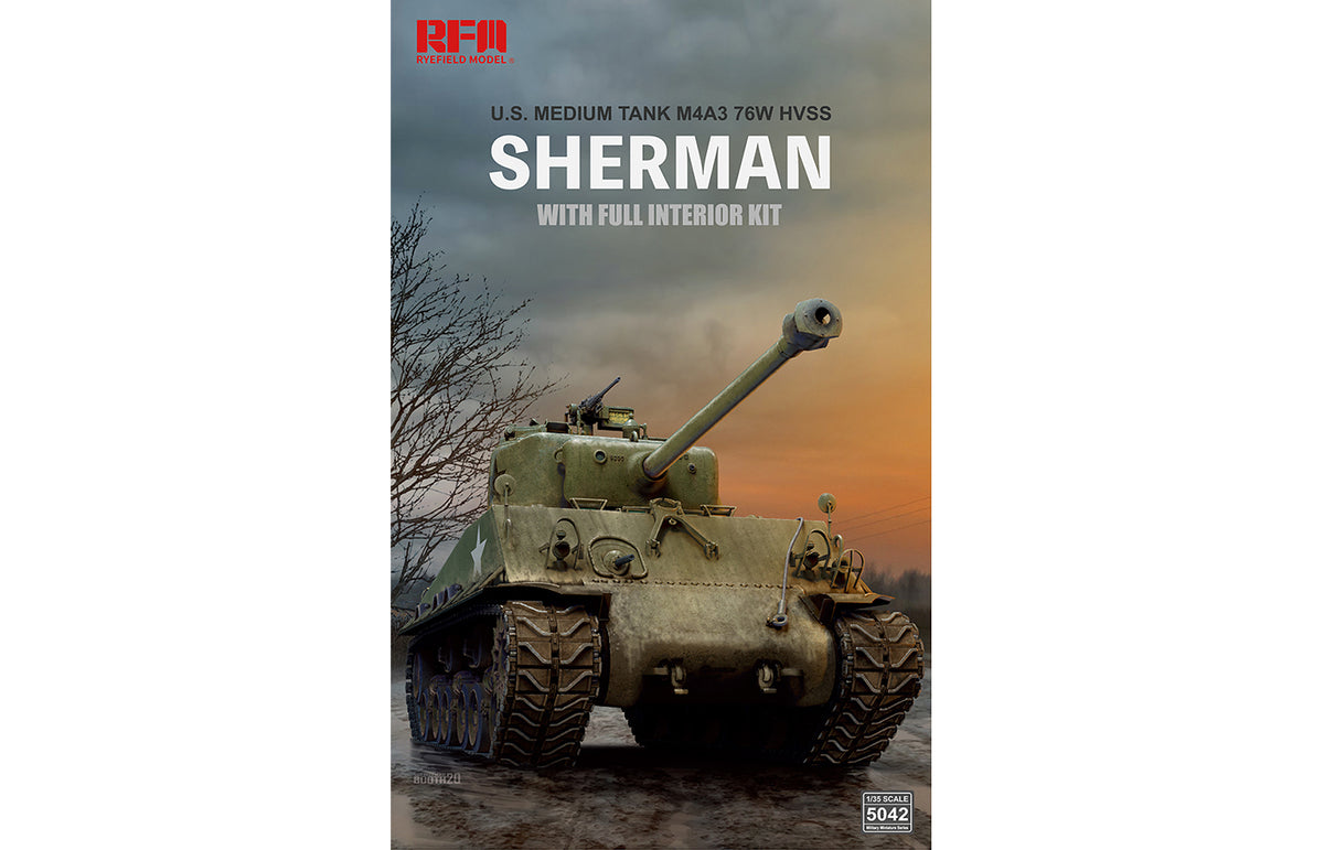 1/35 M4A3E8 Sherman w/Full Interior and Workable Track Links - Hobby Sense