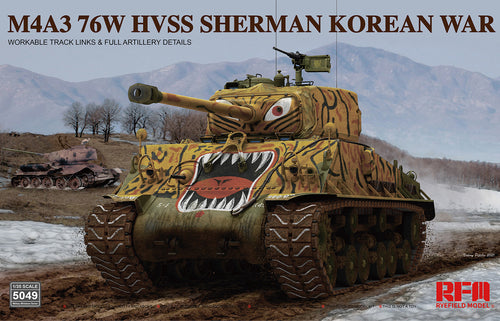 1/35 M4A3 76W HVSS Sherman, Korean War w/Workable Tracks & Full Artillery Details - Hobby Sense