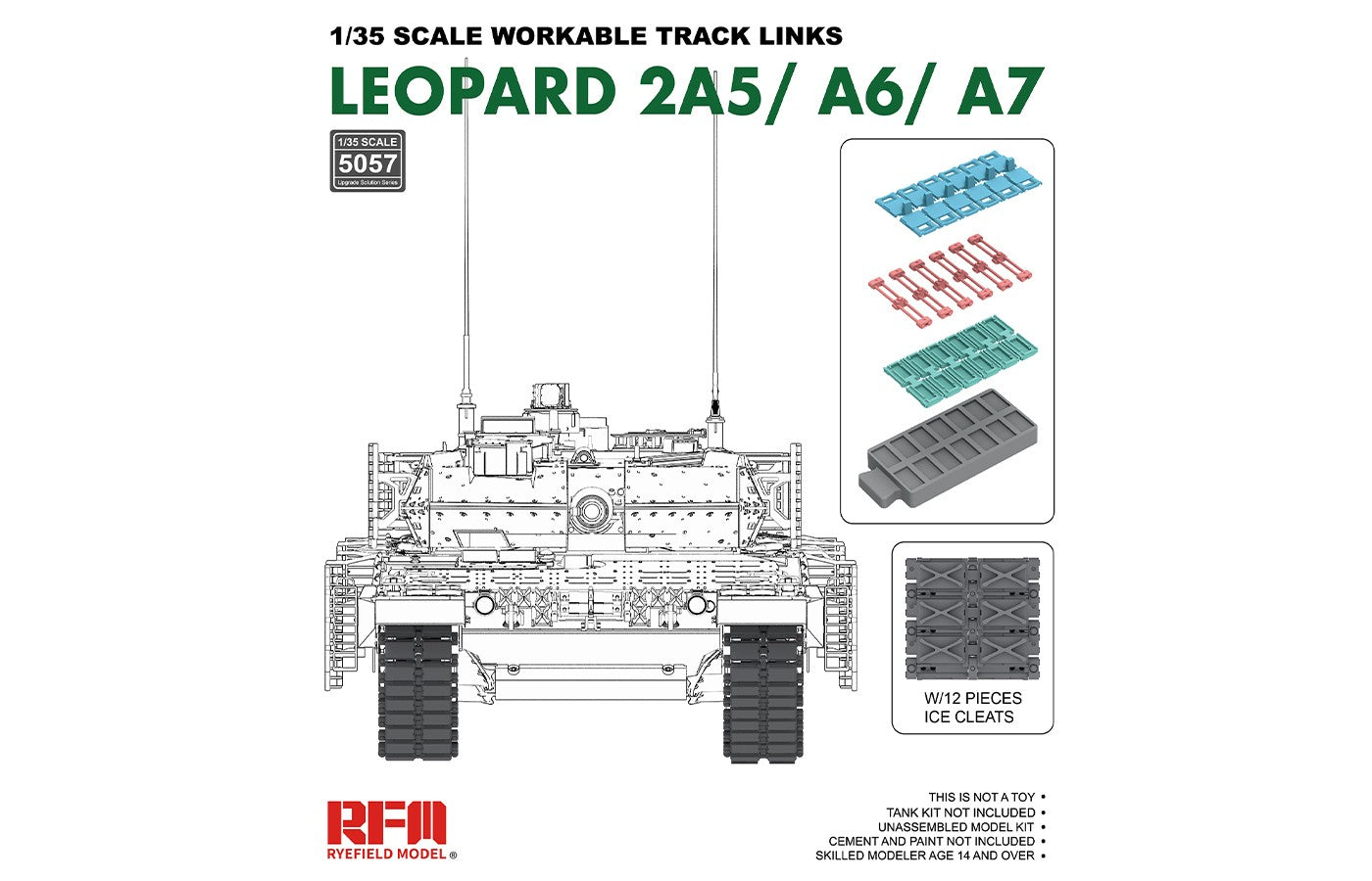 1/35 Leopard 2A5/A6/A7 Workable Track Links - Hobby Sense