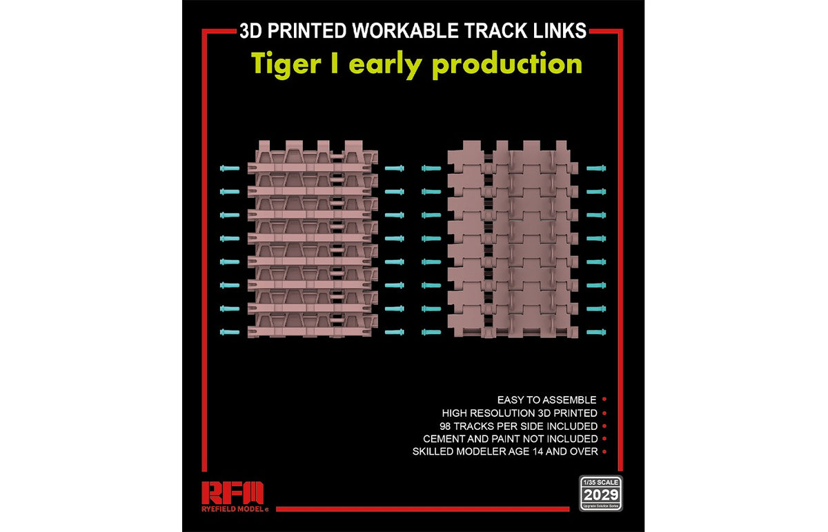 1/35 Tiger I Early Prod. 3D Printed Workable Track Links - Hobby Sense